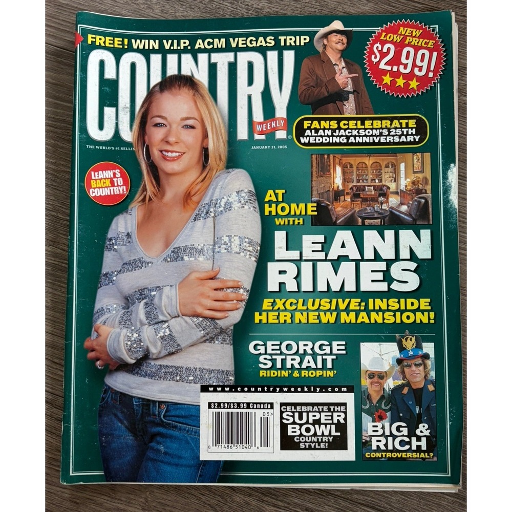 Y2k Vintage Country Weekly Magazine LeAnn Rimes Alan Jackson Big & Rich Music
